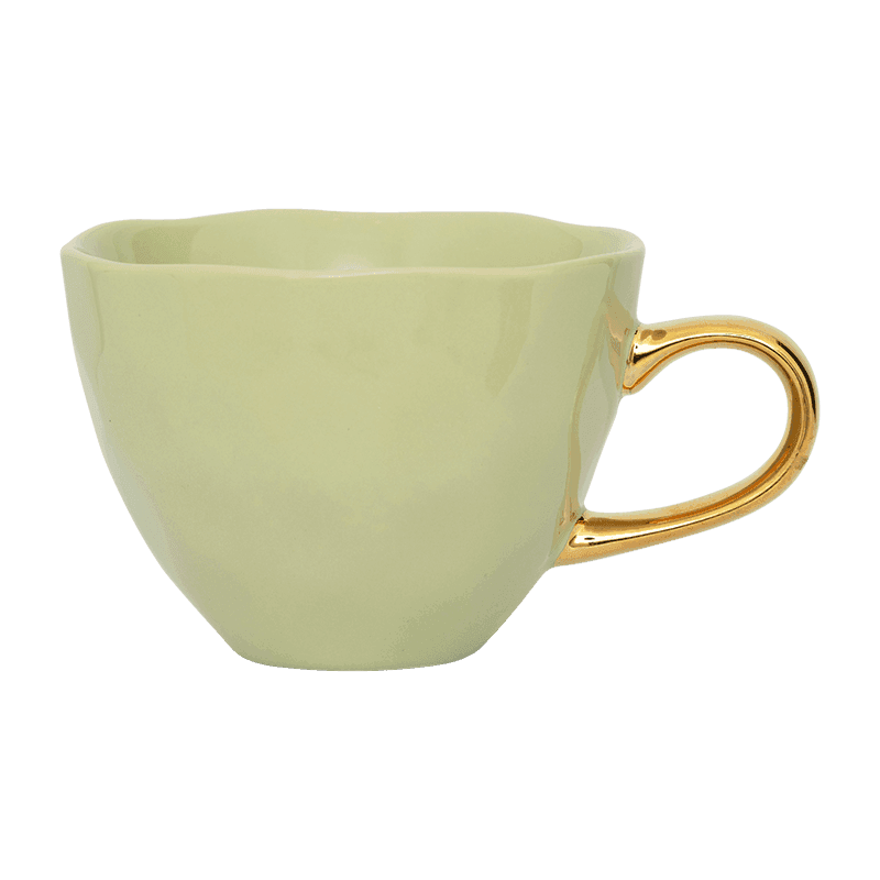 Good Morning kop Cappuccino / Thee Ø11 cm - Lichtgroen (set van 4) - depauwwonen