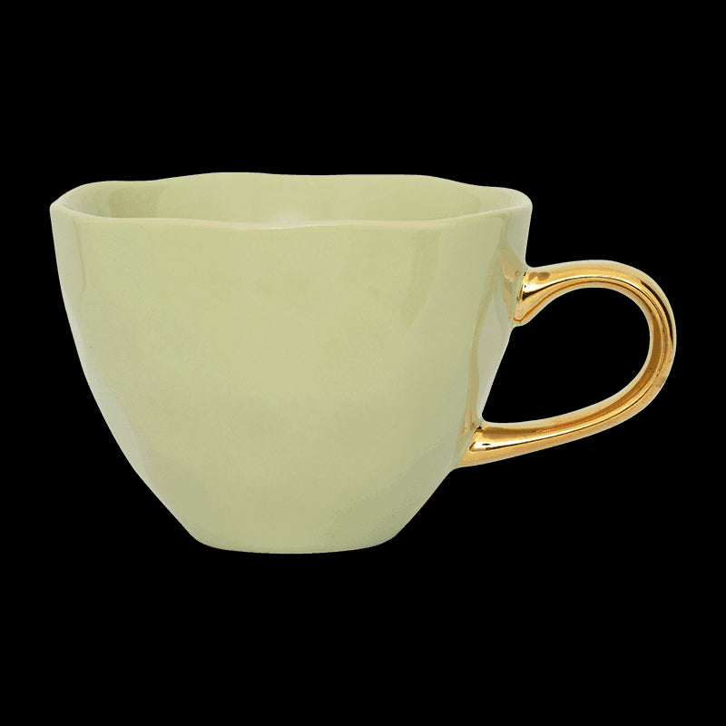Good Morning kop Cappuccino / Thee Ø11 cm - Lichtgroen (set van 4) - depauwwonen