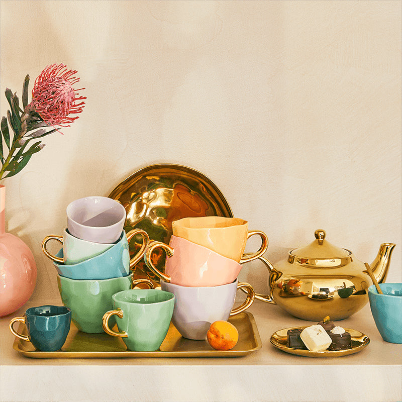 Good Morning kop Cappuccino / Thee Ø11 cm - Lila (set van 4) - depauwwonen