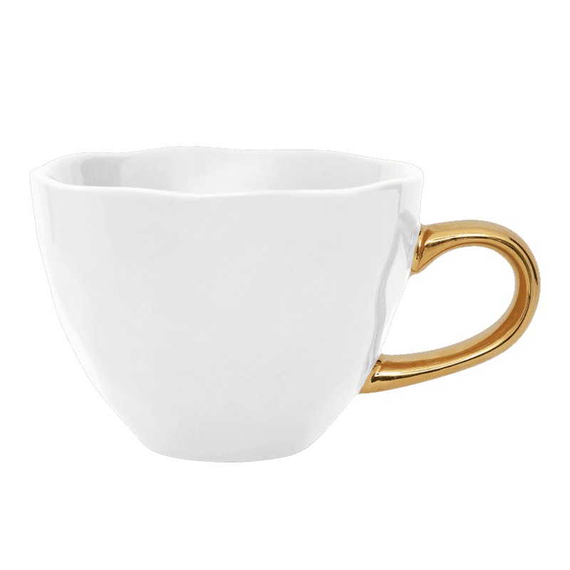 Good Morning kop Cappuccino / Thee Ø11 cm - Wit (set van 4) - depauwwonen