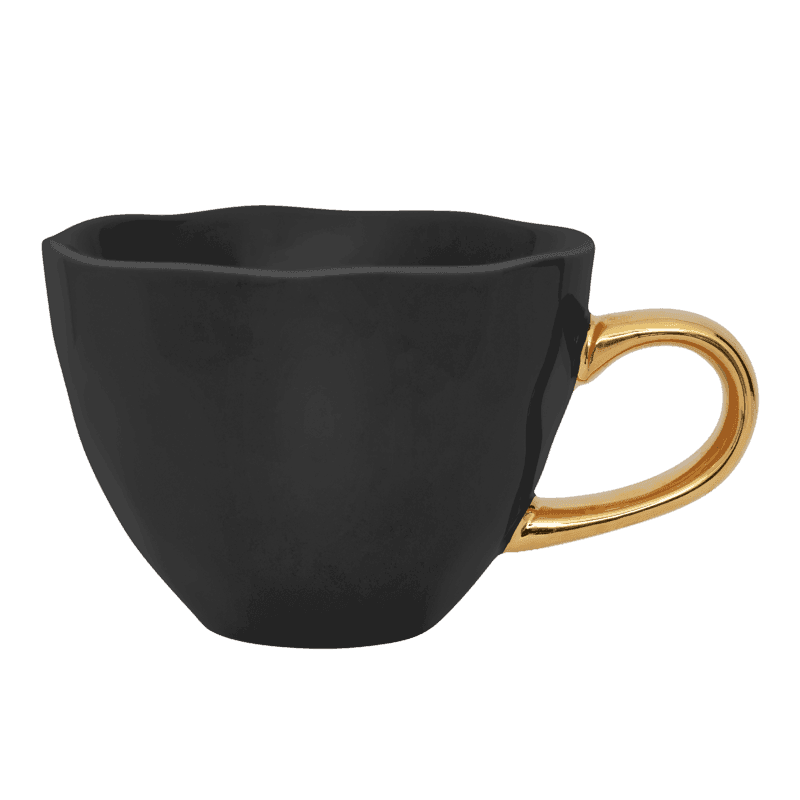 Good Morning kop Cappuccino / Thee Ø11 cm - Zwart (set van 4) by Urban Nature Culture