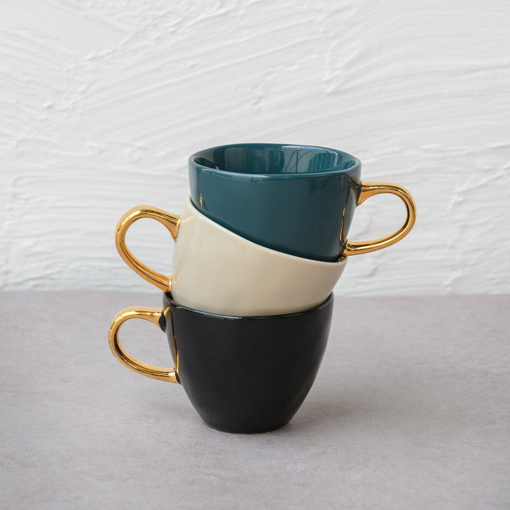 Good Morning kopje Koffie Ø8 cm - Blauw Groen (set van 4) - depauwwonen