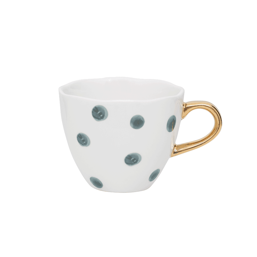 Good Morning kopje Koffie Ø8 cm - Blauw Groen Wit (set van 4) by Urban Nature Culture