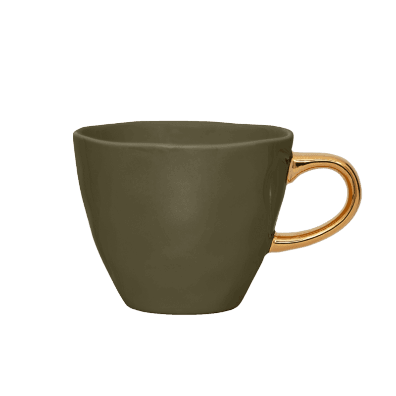 Good Morning kopje Koffie Ø8 cm - Dennengroen (set van 4) by Urban Nature Culture
