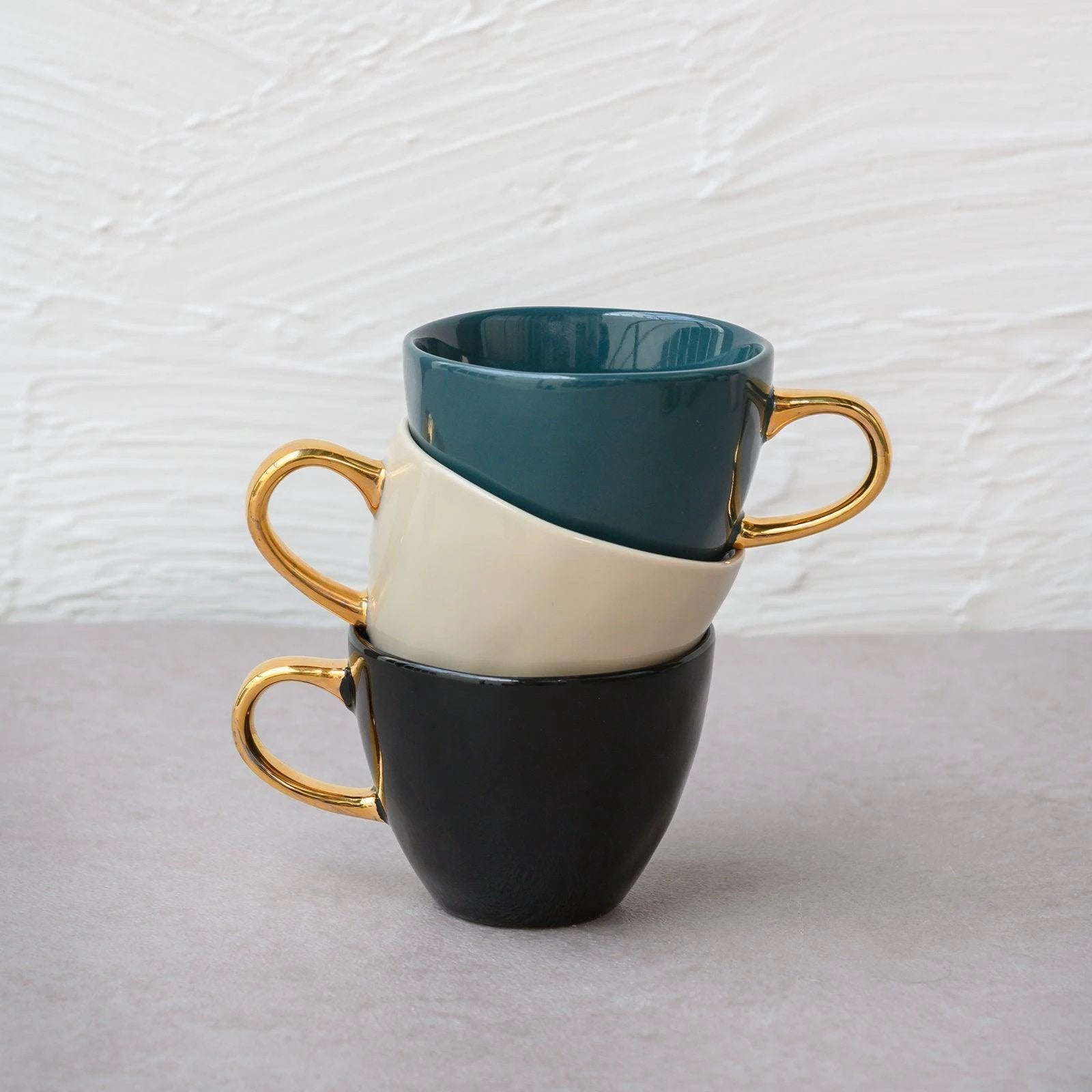 Good Morning kopje Koffie Ø8 cm - Grijs Morgen (set van 4) by Urban Nature Culture