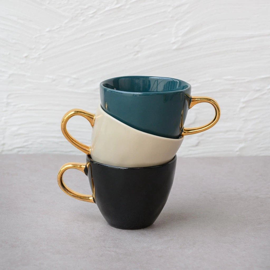 Good Morning kopje Koffie Ø8 cm - Grijs Morgen (set van 4) by Urban Nature Culture