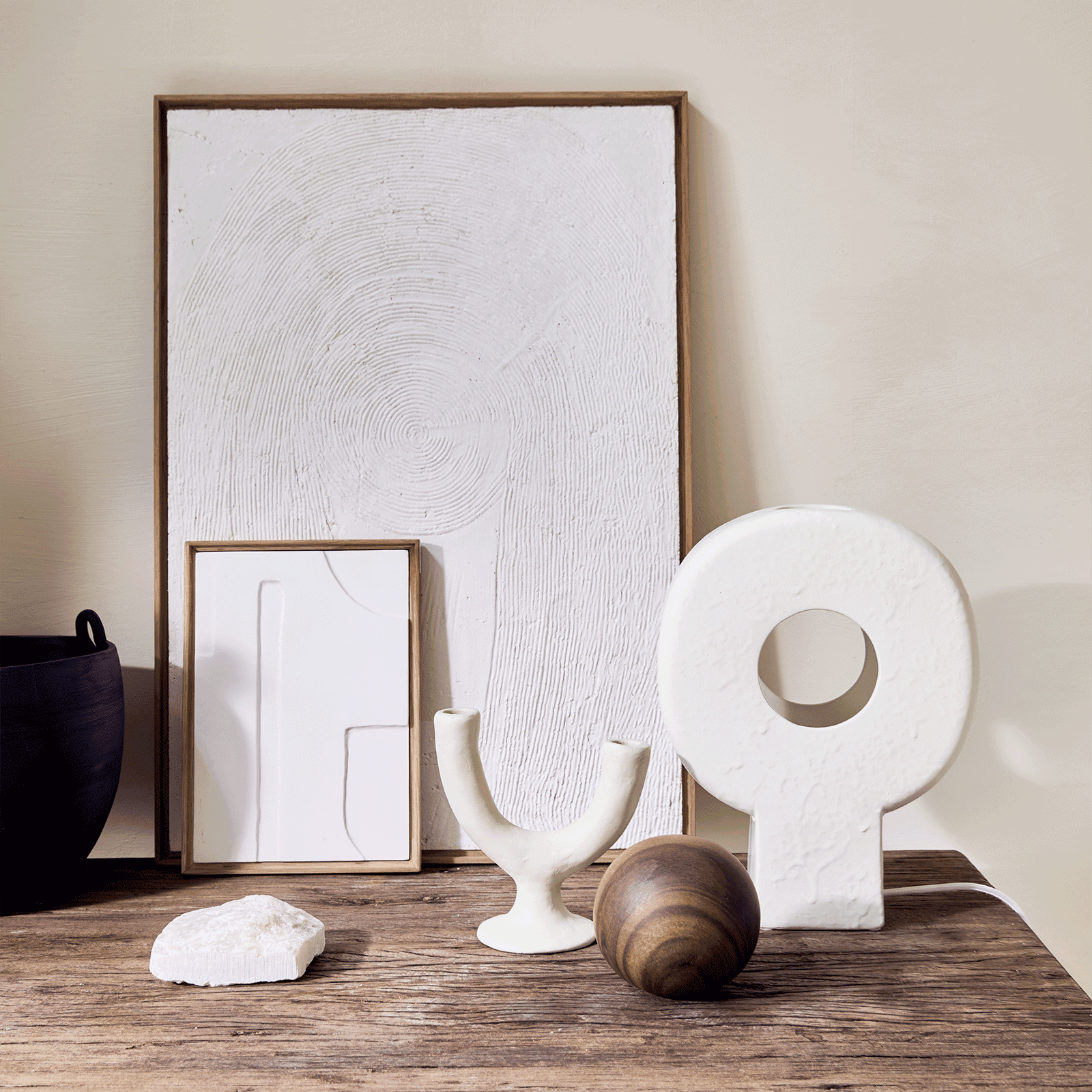 Muurdecoratie van papier-maché organisch. - depauwwonen