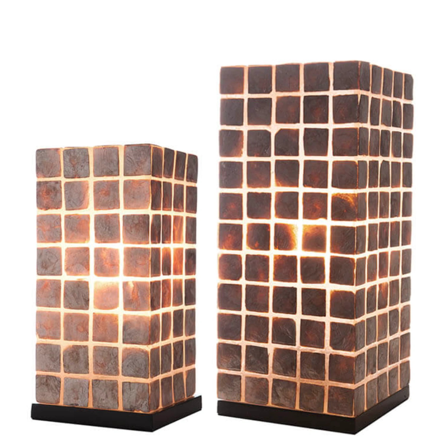 Tafellamp Moni Gold Vierkant set 2 in twee maten by VillaFlor