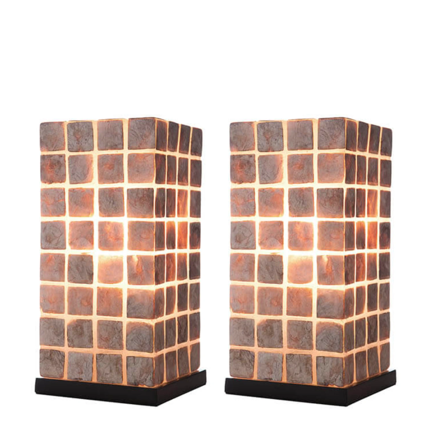 Tafellamp Moni Gold Vierkant set 2 in twee maten by VillaFlor