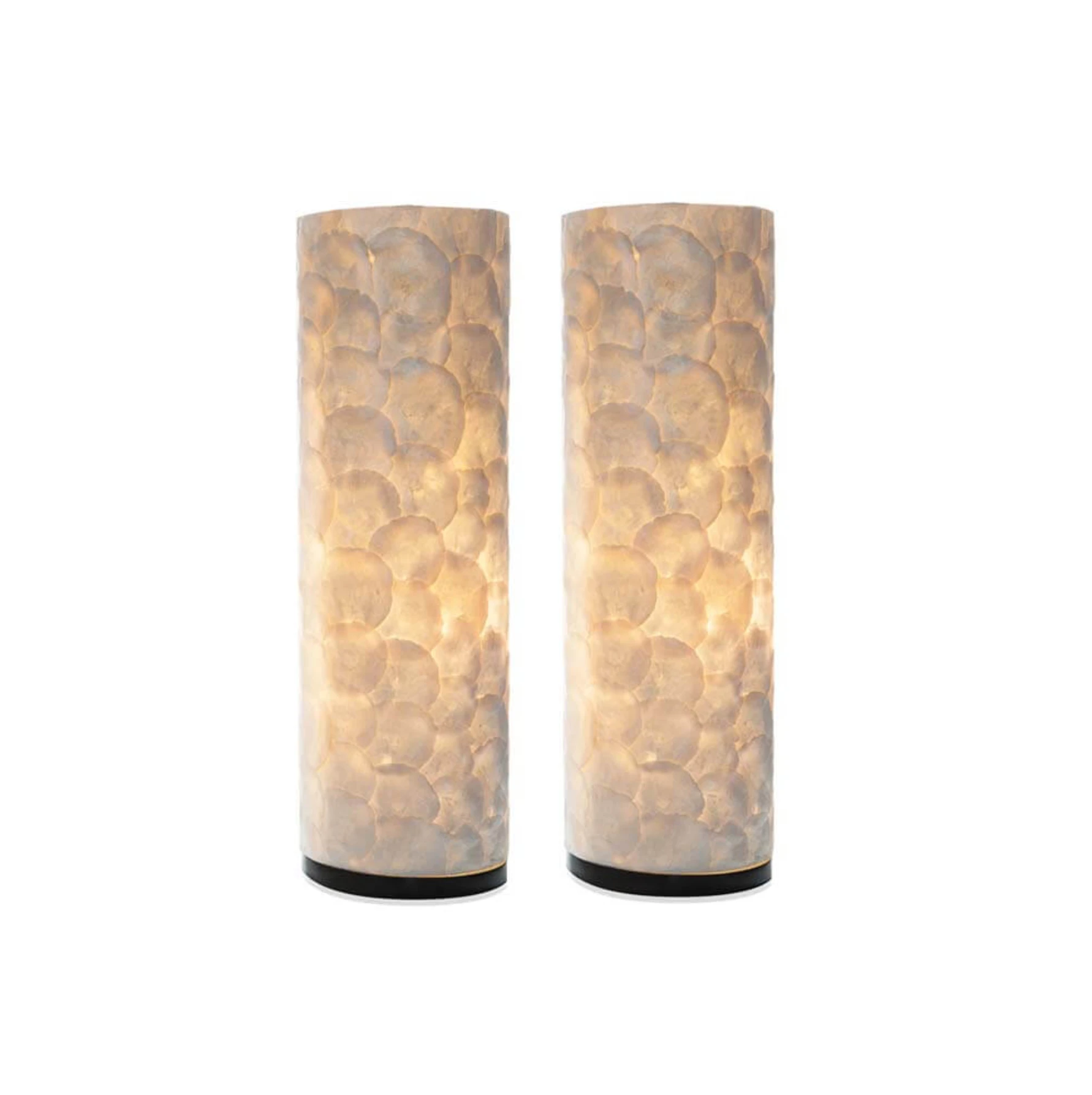 Tafellamp Full Shell Cilinder set 2 in twee maten by VillaFlor