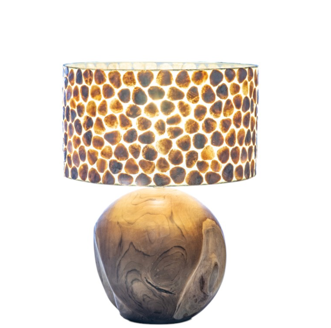 Teak Houten Lampvoet Bol - Ø25 - depauwwonen