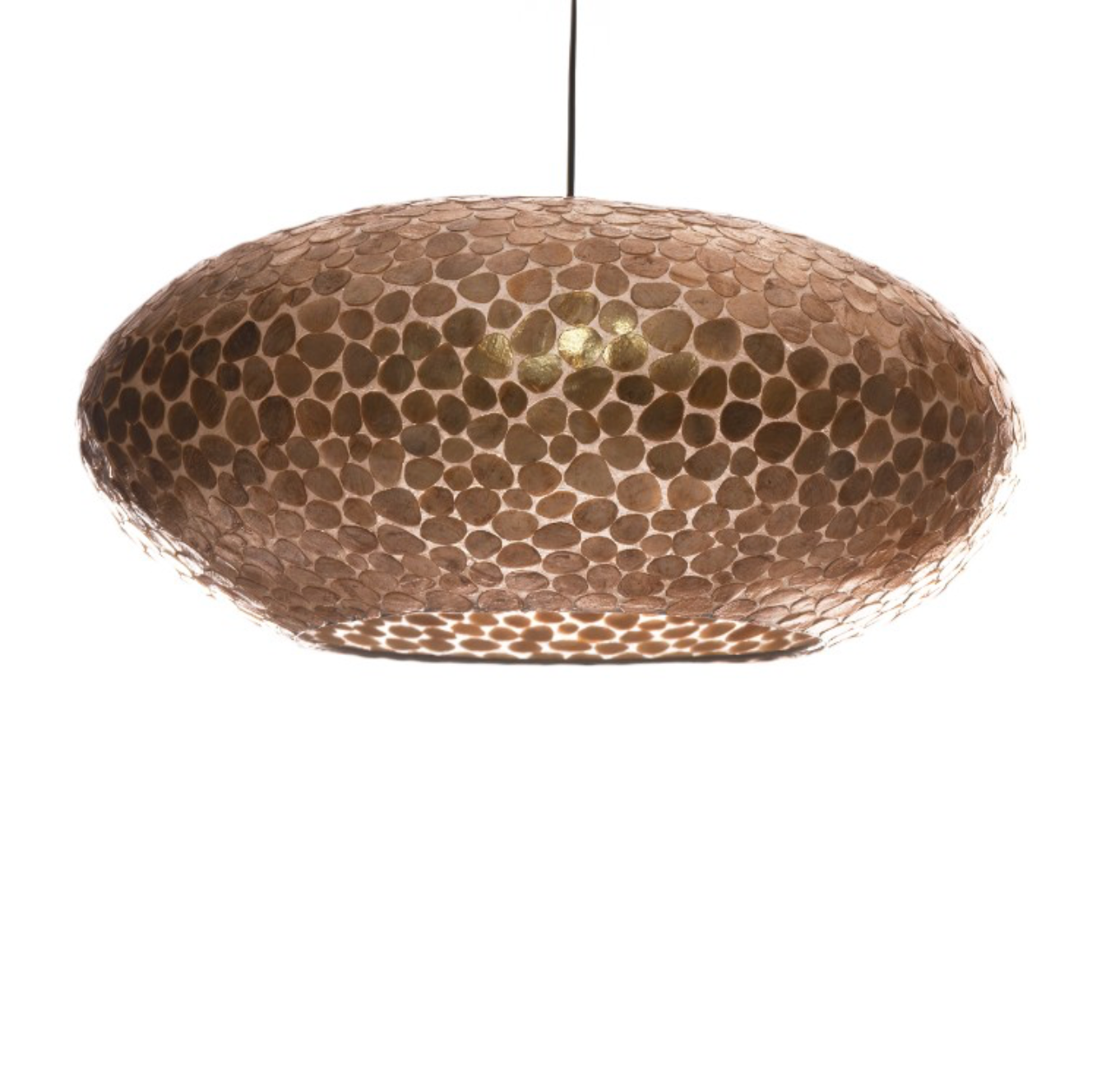 Turtle Gold UFO Hanglamp met open onderzijde - 2 maten - depauwwonen