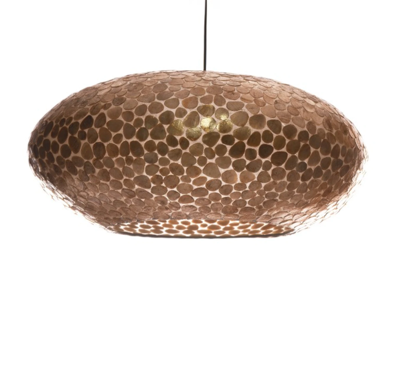 Turtle Gold UFO Hanglamp met open onderzijde - 2 maten by VillaFlor