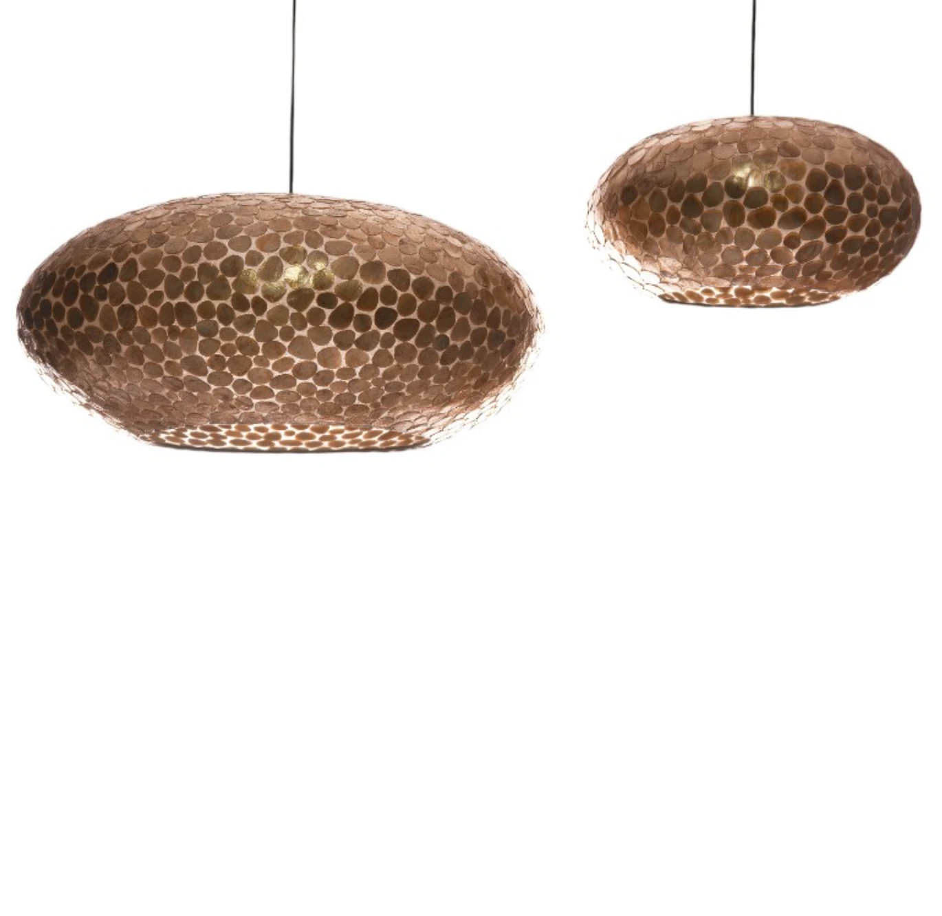 Turtle Gold UFO Hanglamp met open onderzijde - 2 maten by VillaFlor