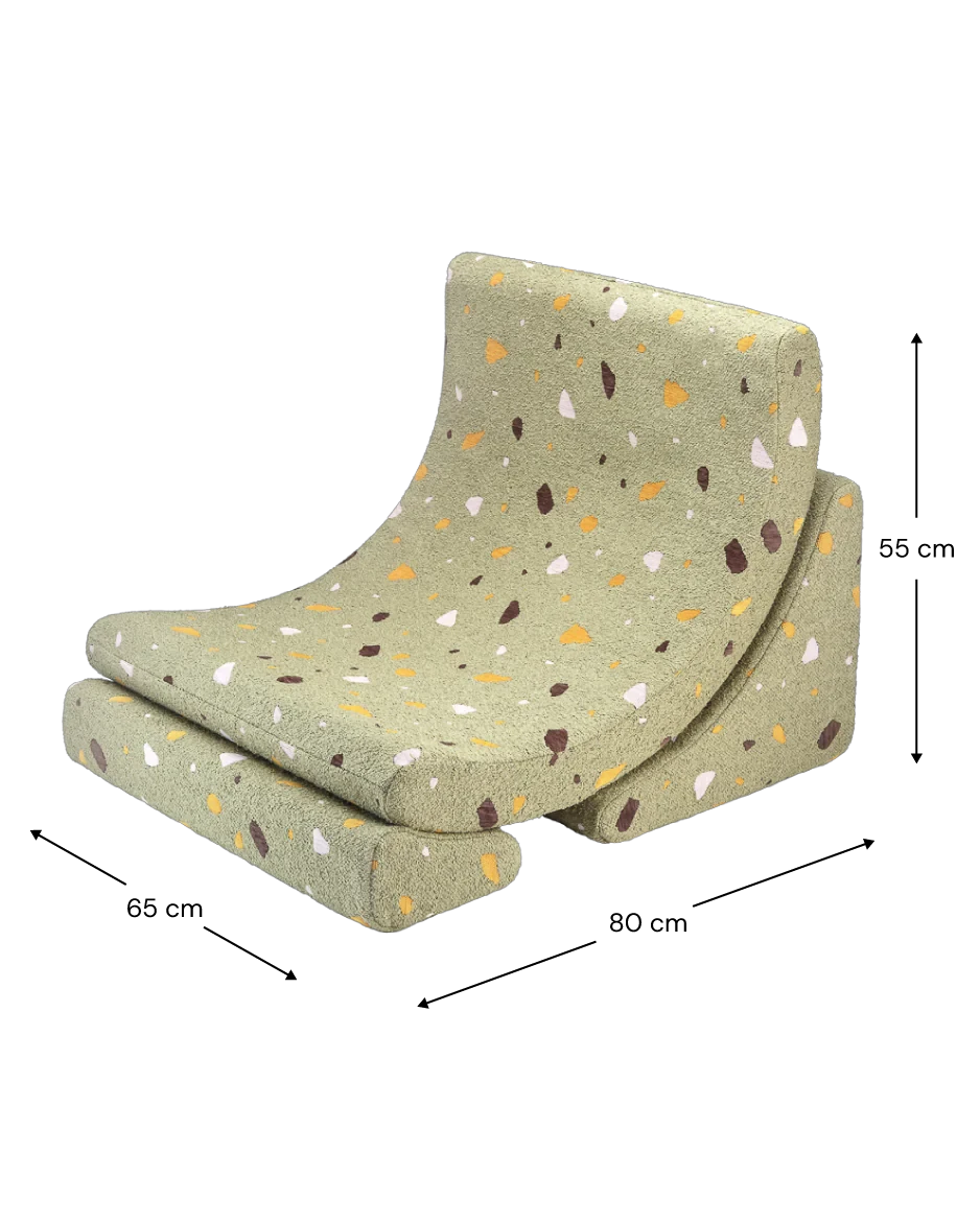 Kinderfauteuil Moon Terrazzo Moss by WigiWama