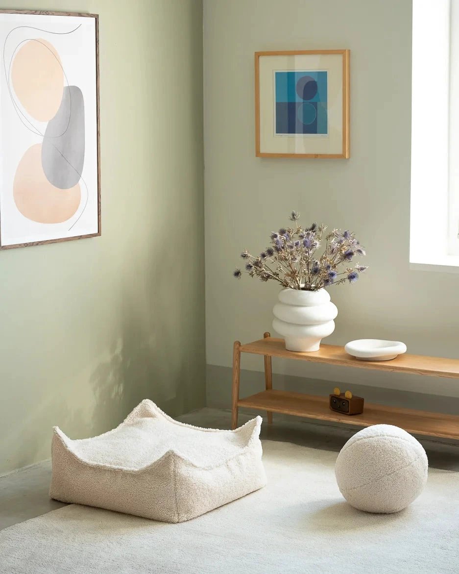 Poef Vierkant Cream White by WigiWama