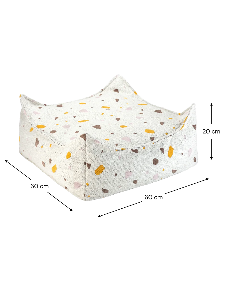 Poef Vierkant Terrazzo Marmer - depauwwonen