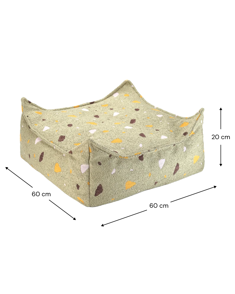 Poef Vierkant Terrazzo Moss by WigiWama