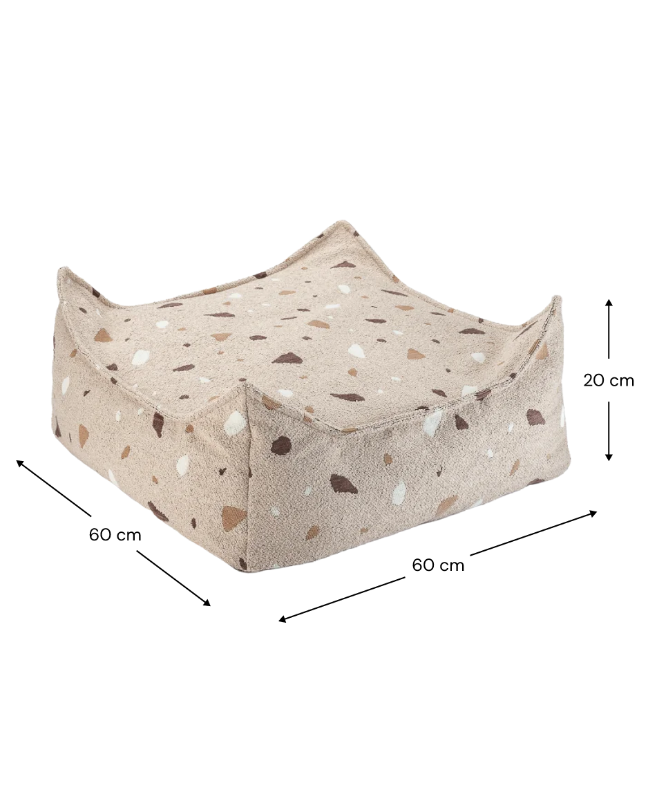 Poef Vierkant Terrazzo Sand - depauwwonen