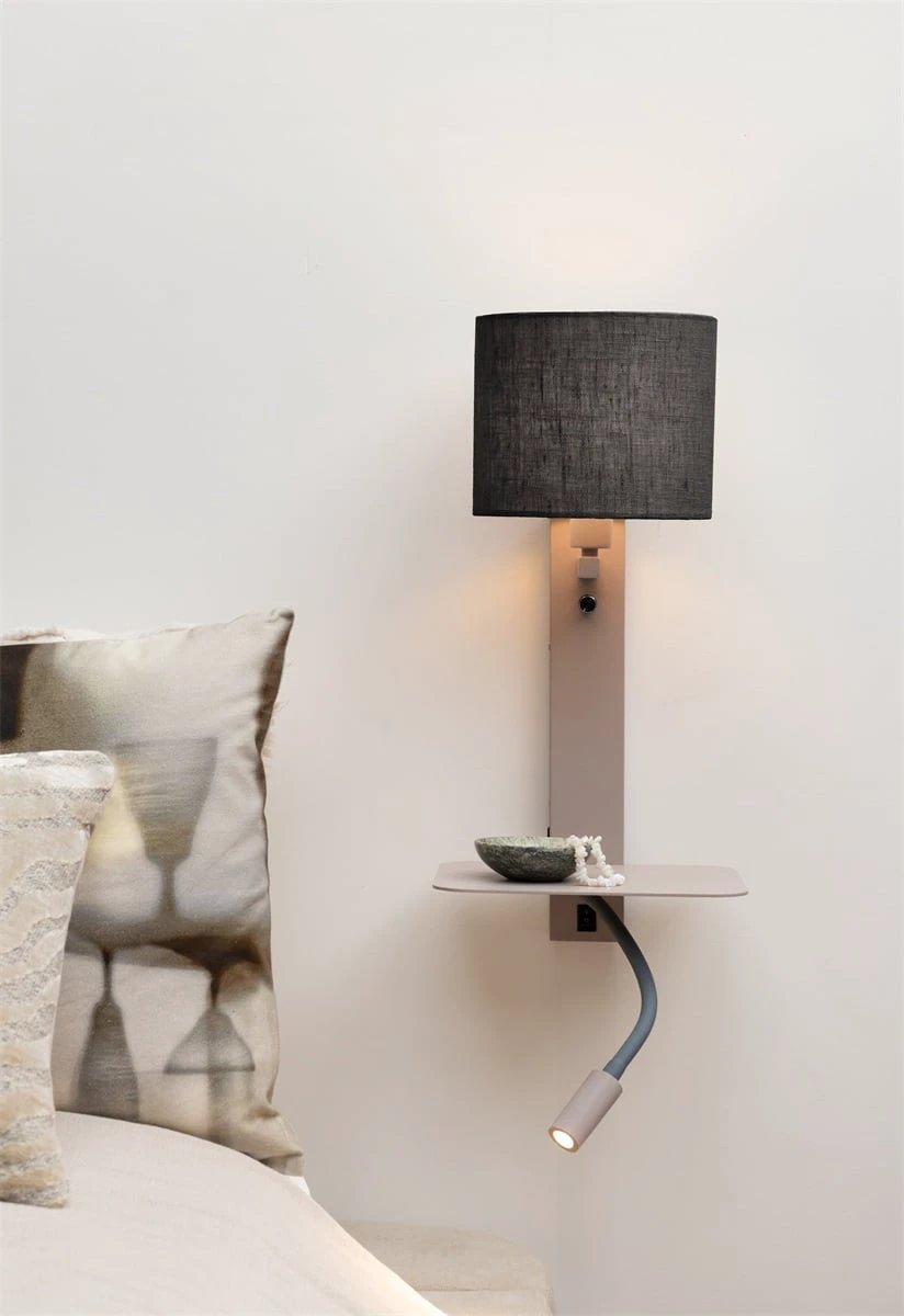 Wandlamp Florence met leeslampje zwarte kap by it's about RoMi