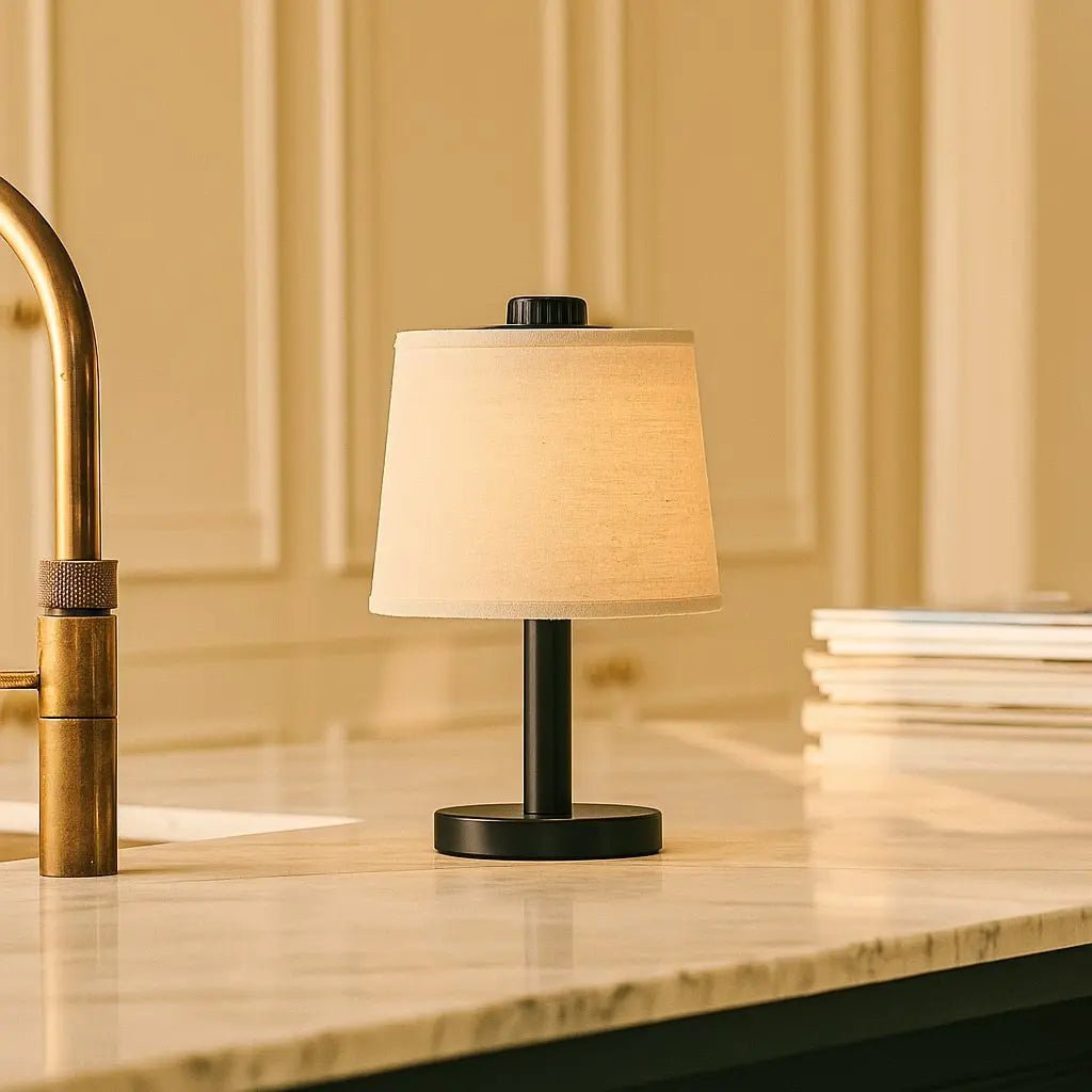 Tafellamp oplaadbaar Rover zwart hout