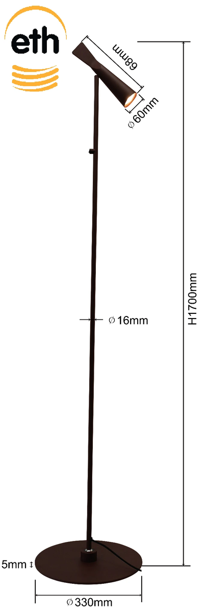 Vloerlamp Pisa zwart by ETH