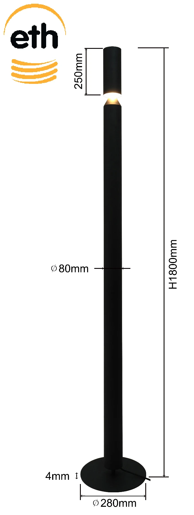 Vloerlamp Pencil Zwart by ETH