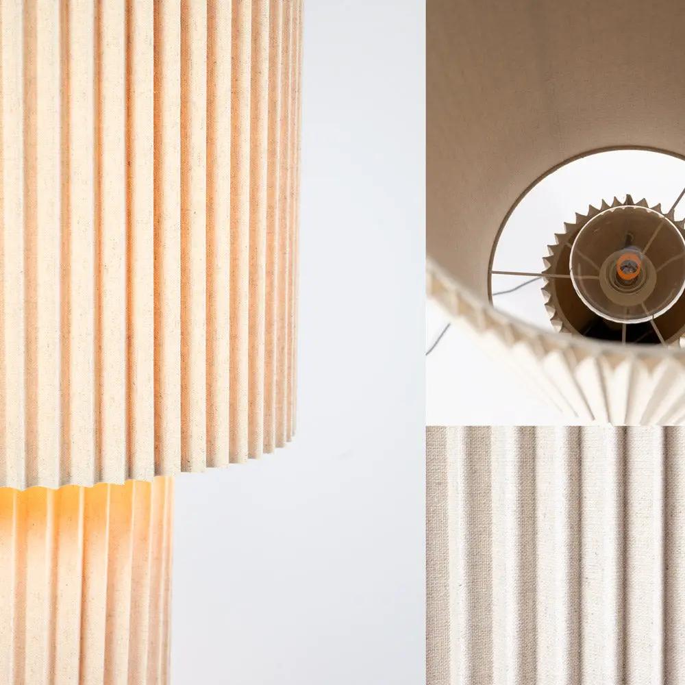 Vloerlamp Renate – Statement vloerlamp met geplisseerde linnen stof | 110cm by ETH