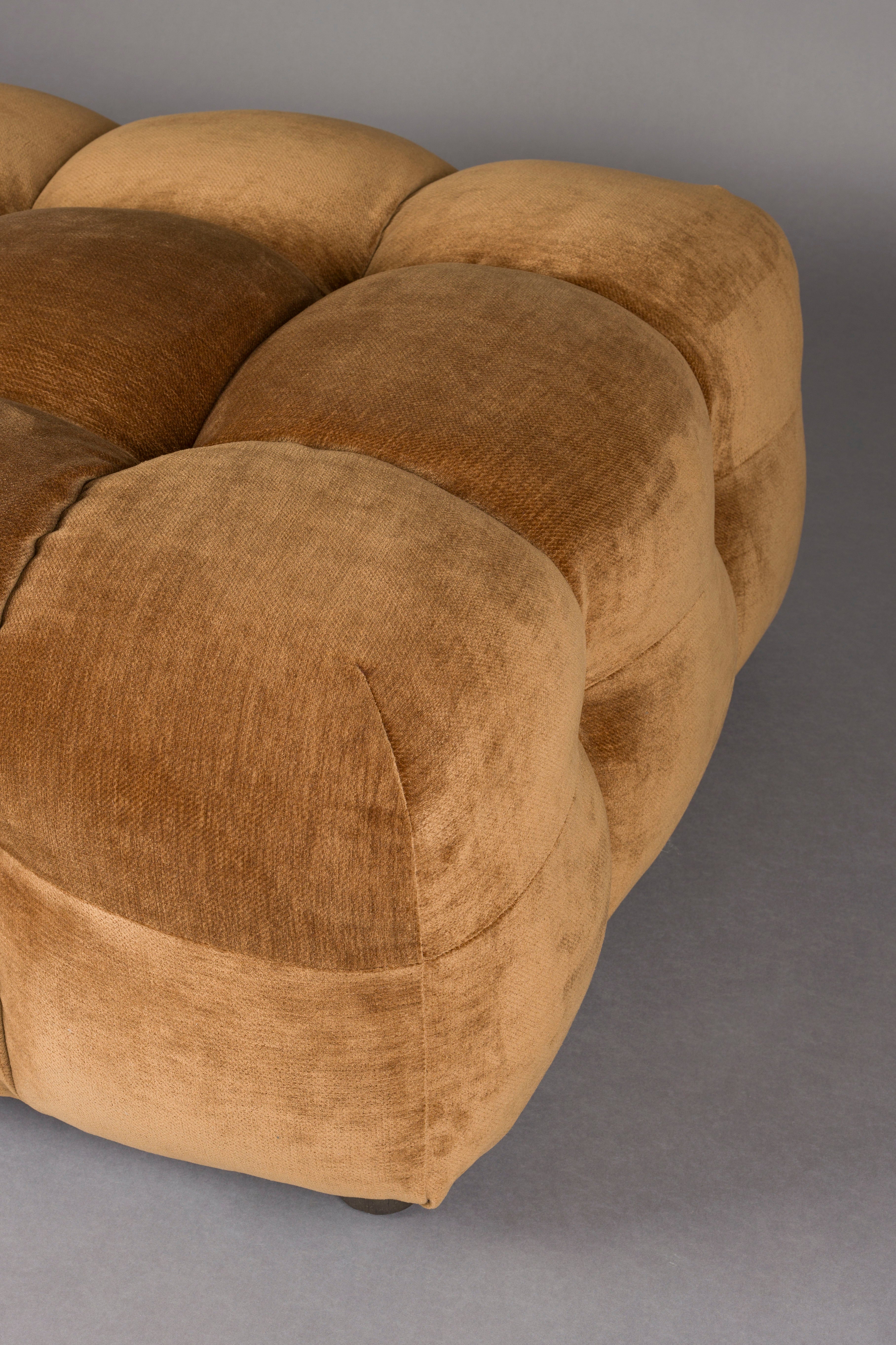 Hocker Hackman Velours Cognac