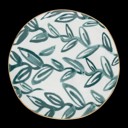 Good Morning bord Leaves Aqua, Ø17 Cm