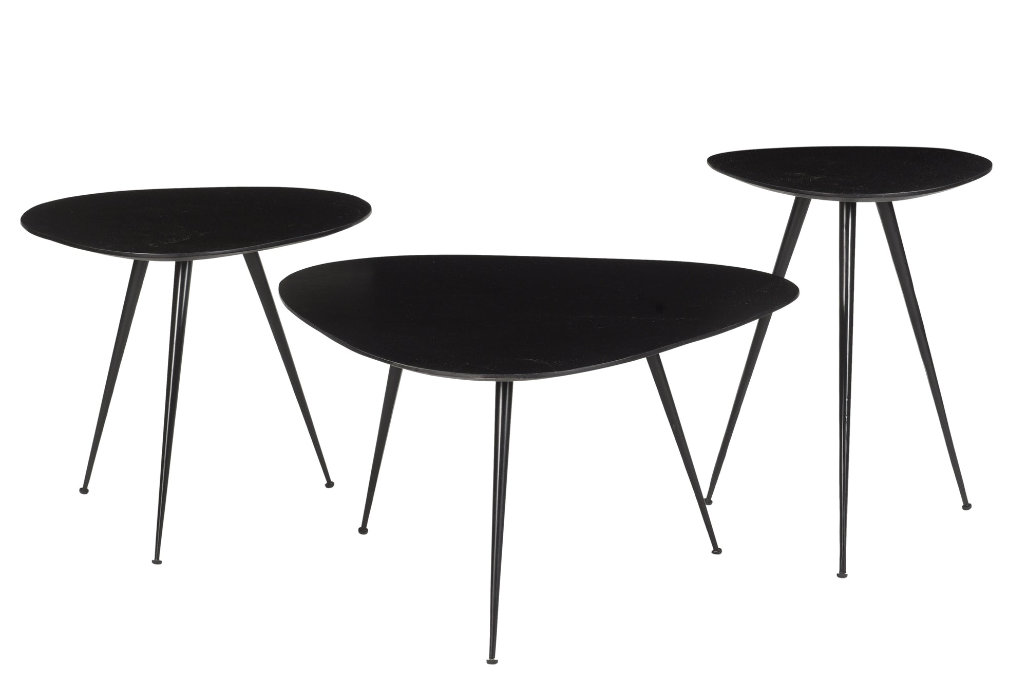 Salontafel Brix Loua Zwart set van 3