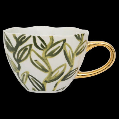 Good Morning kopje Cappuccino/Tea Leaves, Evergreen Sprig