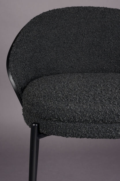 Counter Chair Rodin BouclÃ© Black