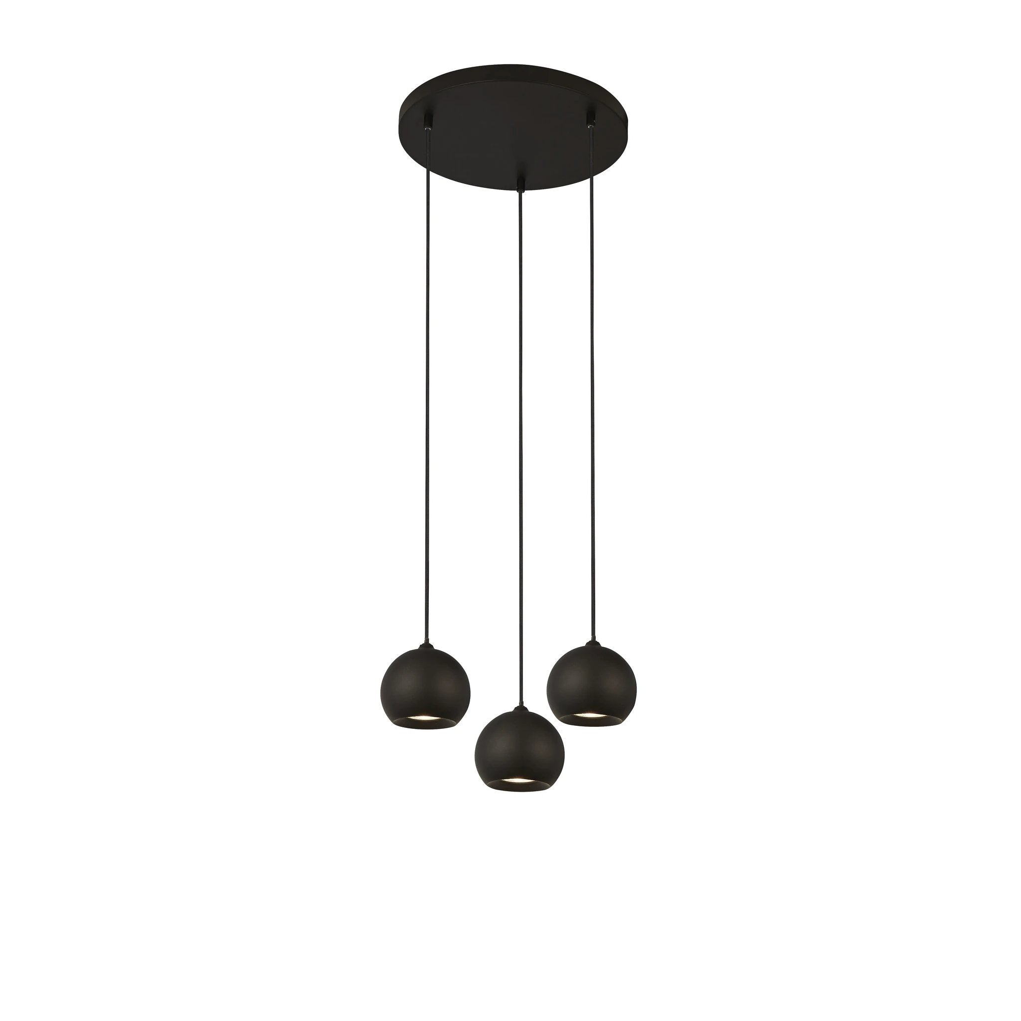 Hanglamp Eindhoven 3Lt - Sand Black Metal by Searchlight