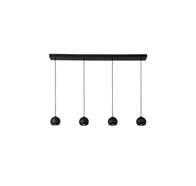 Hanglamp Eindhoven 4Lt Bar - Sand Black Metal by Searchlight