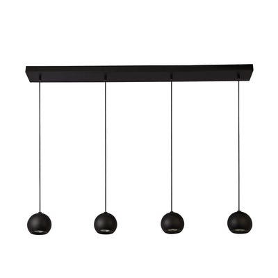 Hanglamp Eindhoven 4Lt Bar - Sand Black Metal by Searchlight