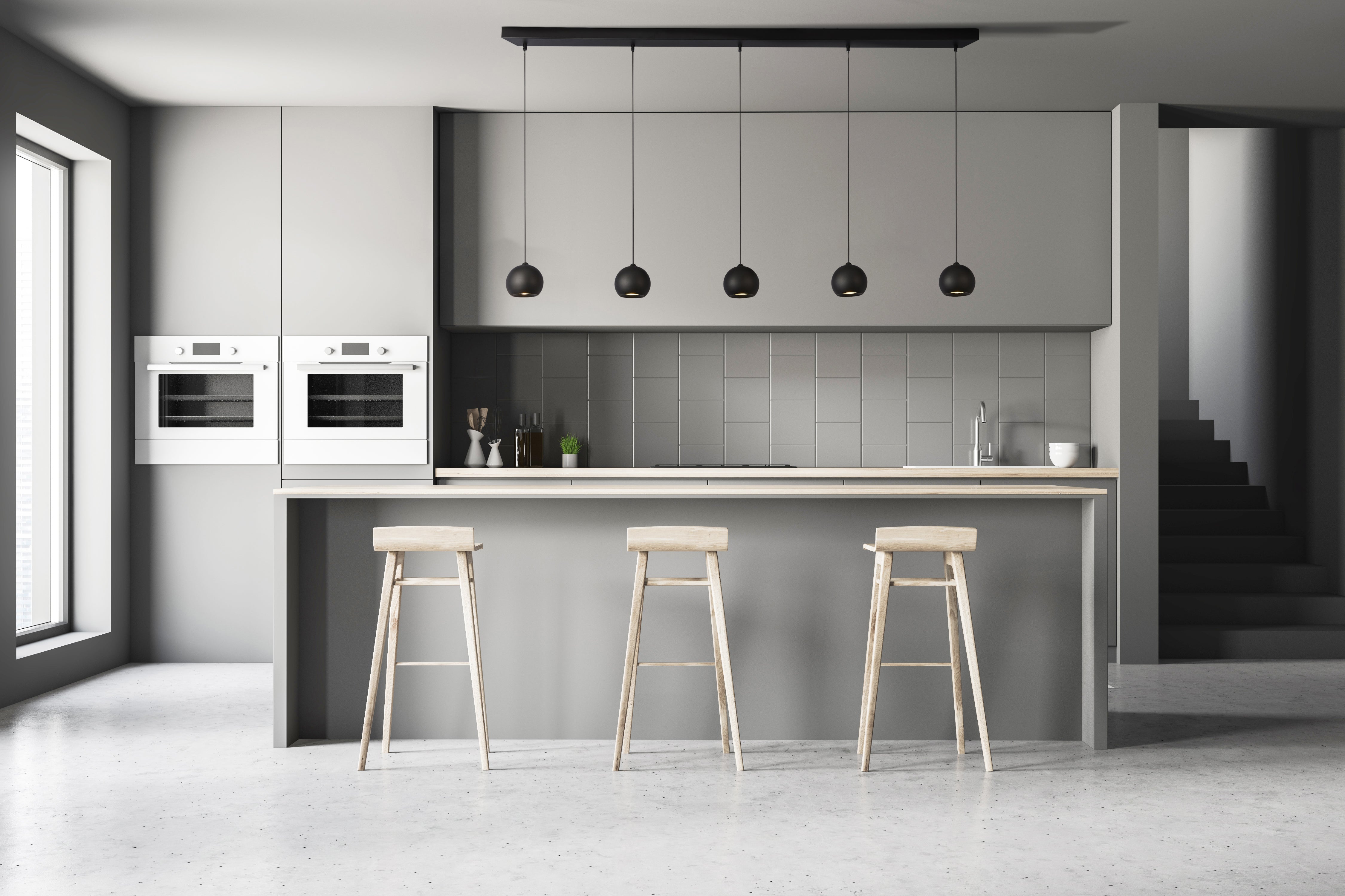 Eindhoven 5Lt Bar Pendant - Sand Black Metal