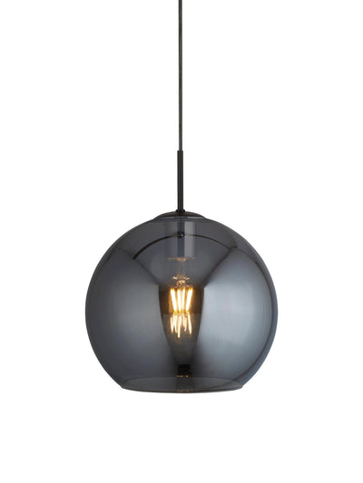 Hanglamp Amsterdam - Black Metal & Smoked Glass by Searchlight
