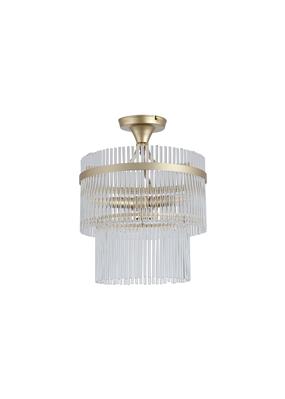 Plafondlamp Lara 3Lt Semi - Gold Metal, Clear Glass Rods