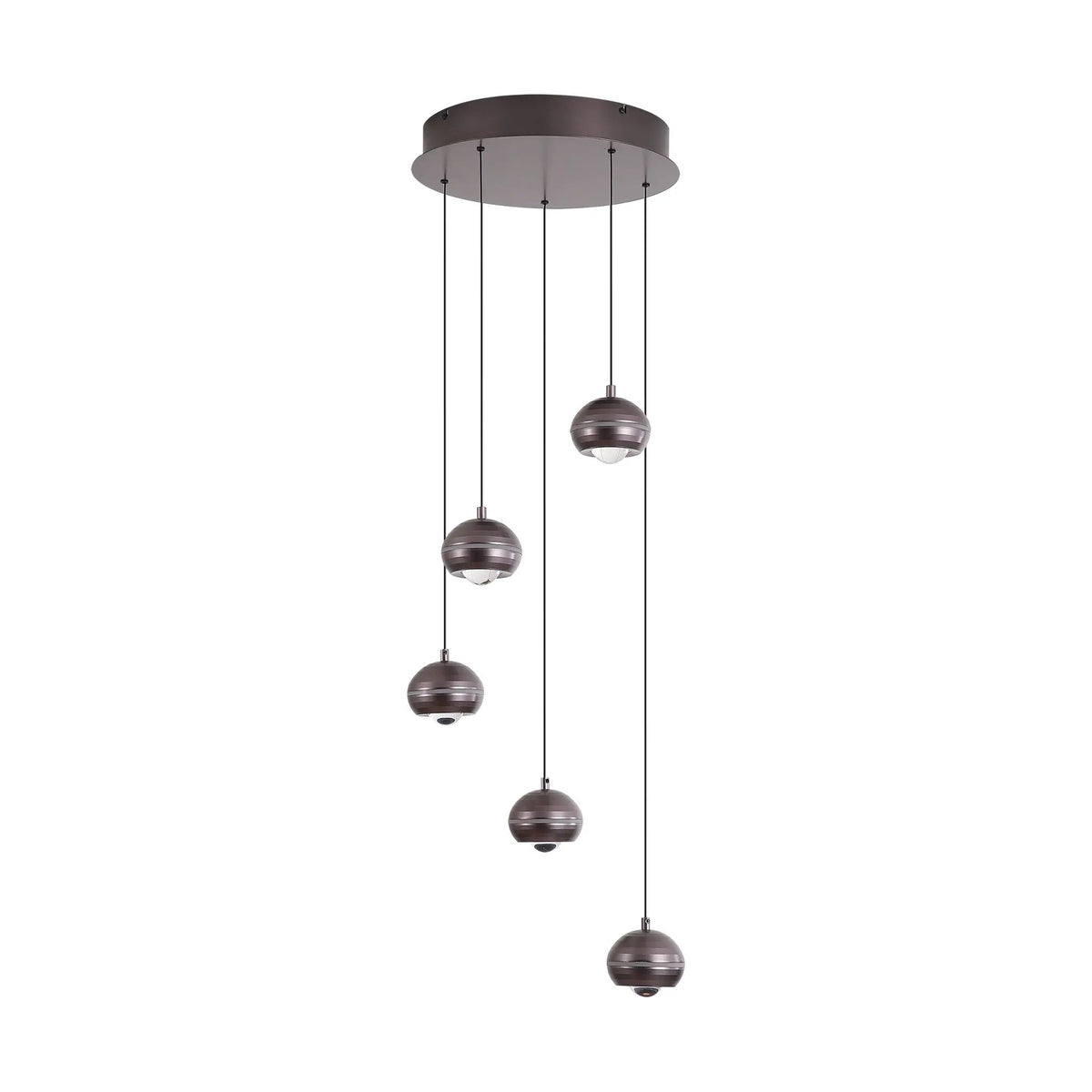 Hanglamp Meteor 5-lichts - Black Nickel by Searchlight