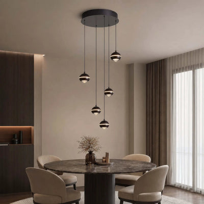 Hanglamp Meteor 5-lichts - Black Nickel by Searchlight