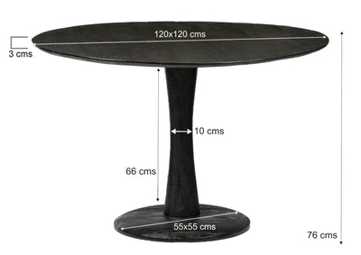 Eettafel Brix Vivian Zwart 120cm by Brix