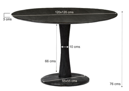 Eettafel Brix Vivian Zwart 120cm