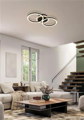Plafondlamp Contour LED, Matt Black by Searchlight