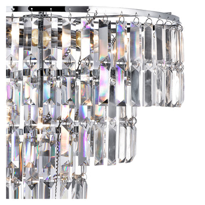 Empire  5Lt Pendant - Chrome Metal & Clear Crystal