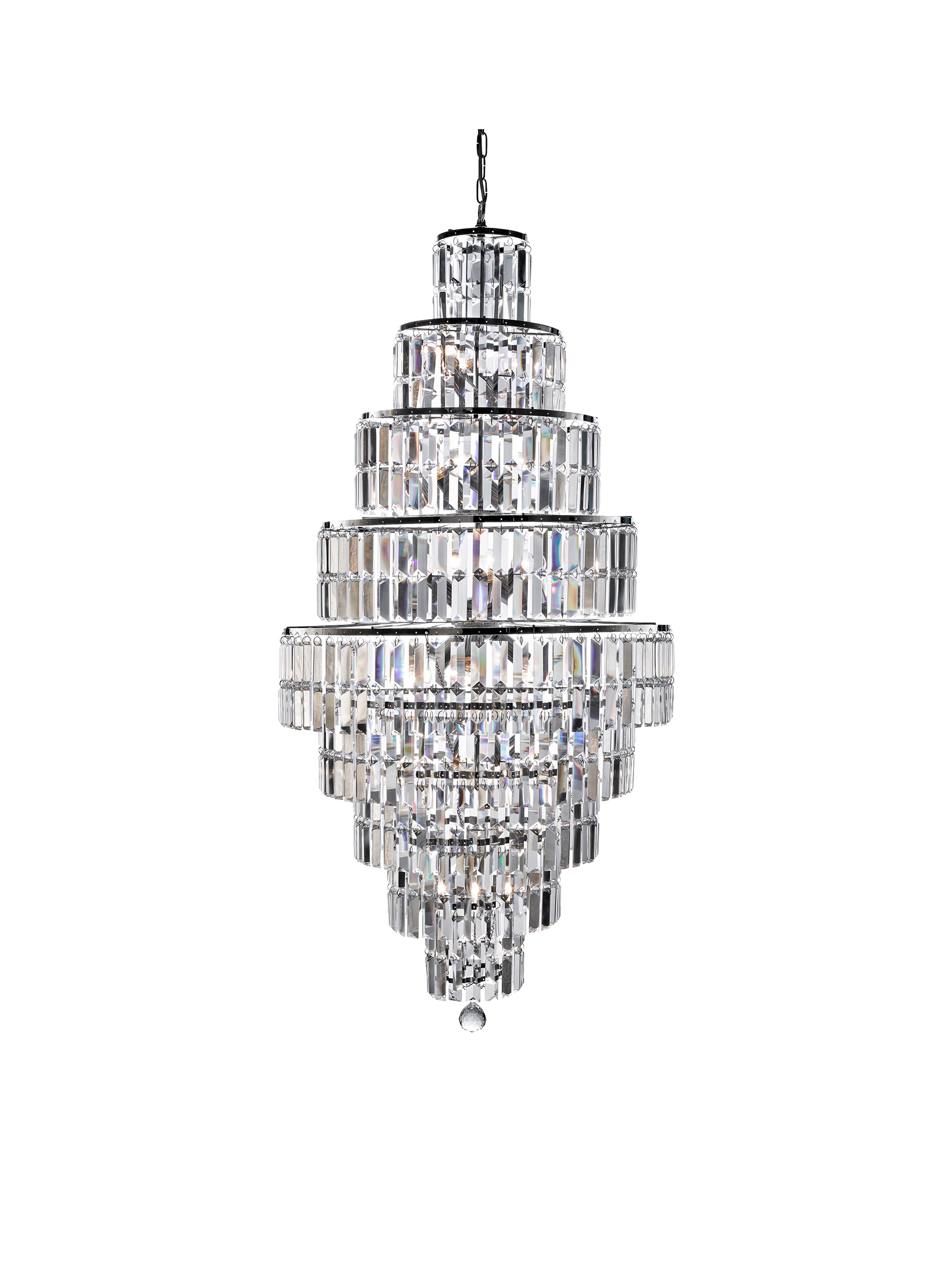 Empire  13Lt Chandelier  - Chrome Metal & Clear Crystal