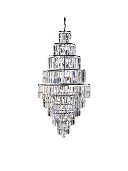 Empire  13Lt Chandelier  - Chrome Metal & Clear Crystal