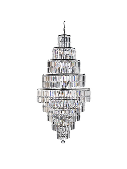 Empire  13Lt Chandelier  - Chrome Metal & Clear Crystal