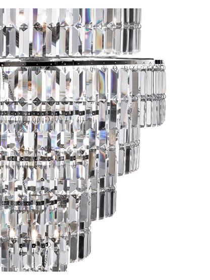 Empire  13Lt Chandelier  - Chrome Metal & Clear Crystal