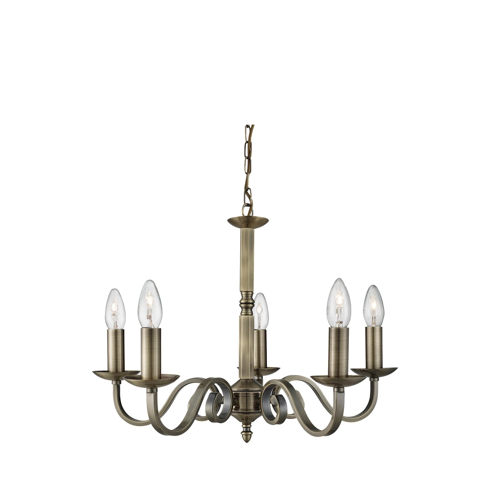 Kroonluchter Richmond 5Lt Antique Brass Metal by Searchlight
